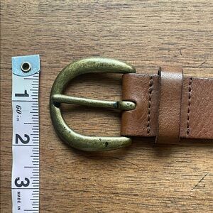 Fossil Brown Leather Belt with Solid Brass Buckle